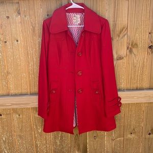 Gorgeous Red Pea Coat - Like New